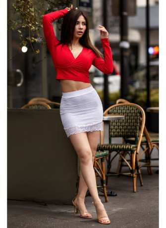 Jupe courte blanche Camélia - LSK2-SWHT